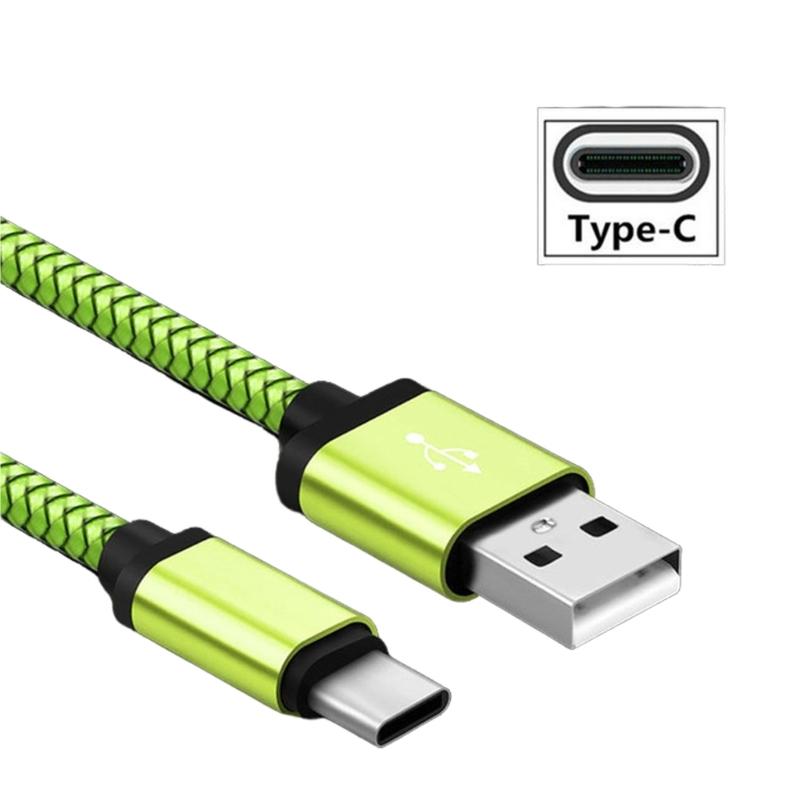 Нейлоновый плетеный кабель Type C для быстрой зарядки, зарядный кабель USB A для телефонов, планшетов, адаптеров питания, эффективный