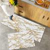Роскошный кухонный коврик из белого и золотого мрамора, мягкий утолщенный кухонный коврик, водонепроницаемый нескользящий маслостойкий напольный коврик, коврик для кухни