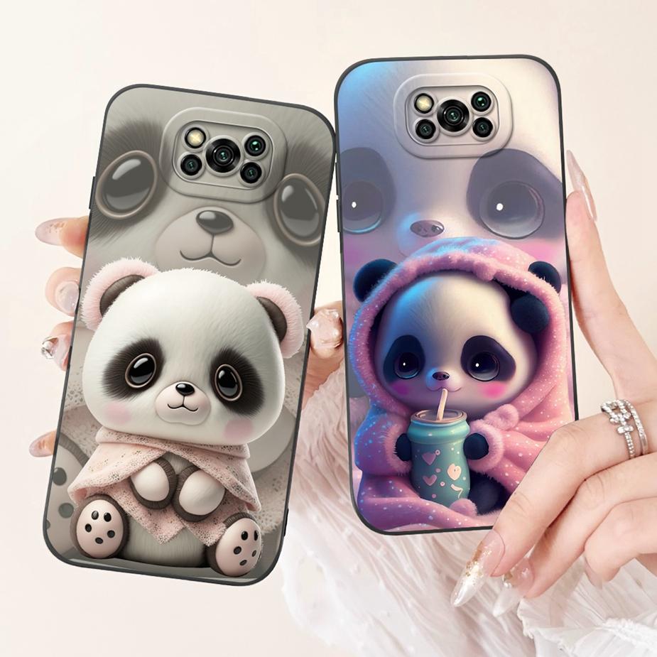 Для Xiaomi Poco X3 Pro Чехол PocoX3 NFC Милая Панда Мультяшный Чехол Мягкий Силиконовый Чехол для Телефона Для Xiaomi Poco X3 NFC PocoX3 Pro Оболочка