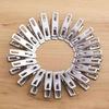 40Pcs Stainless Steel Clothes Clips Metal Laundry Pegs Strong Spring Towel Sock Clothespins Food Sealing Photos Hanger