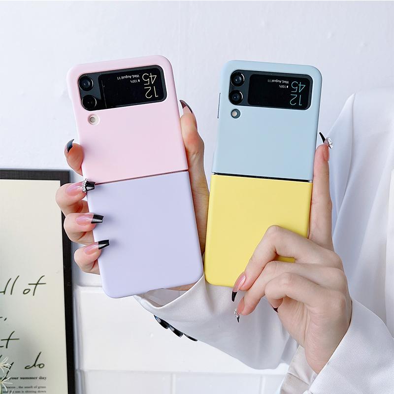 Чехол для Samsung Galaxy Z Flip 4 3, модный милый яркий цветной складной противоударный защитный чехол с защитой от падения, аксессуары