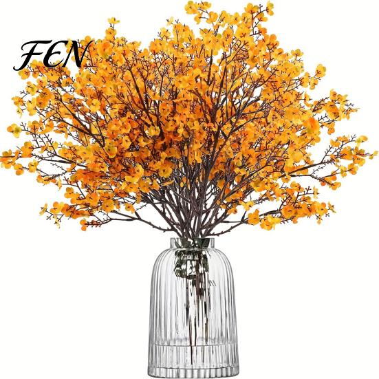 Safe Faux Floral Decor for Pets Realistic Artificial Flowers Autumn Home Decoration, Silk Decorative Entryway Branches Halloween Table Centerpiece And