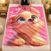 Flannel BlanketPuppy Warm Soft Throw Blanket for Indoor Sofa Bed Living Room Use