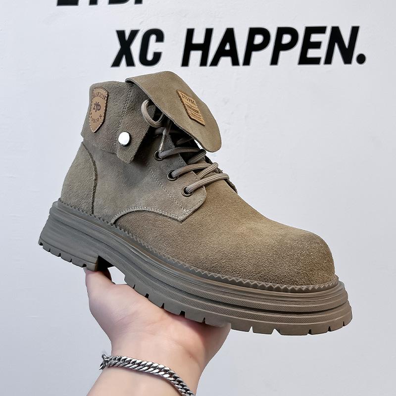 High-top Martin boots 2024 winter new heightened thick-soled rhubarb boots retro versatile trend men's boots 44306-A