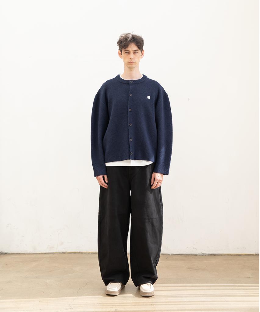 CHAMBROS Curved Balloon Cotton Denim Pants [Black]