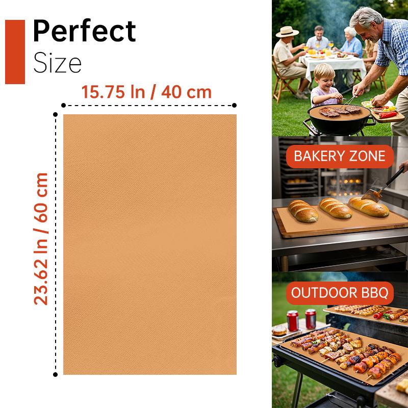 Коврик для гриля BBQ 24x16 дюймов, многоразовый, антипригарный, термостойкий, легко моющийся, вкладыш для духовки для домашней кухни, вечеринки на открытом воздухе, барбекю, выпечки