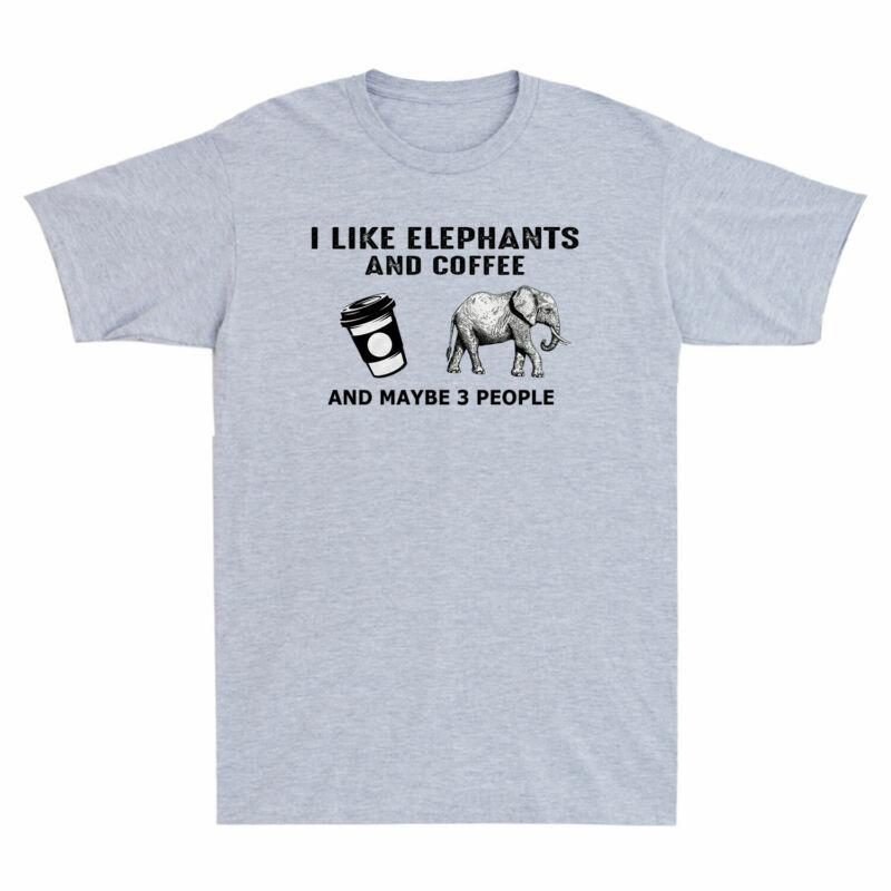 And 3 And Maybe Coffee Tshirt People Cotton Like Retro Elephants Unisexs I Black