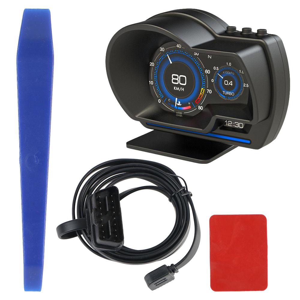 OBD2+GPS Smart Gauge Time Speedometer Car Head Up Display Digital Odometer Multiple Alarm Functions Fault Diagnosis Clearing Tur