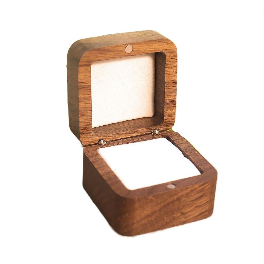 Luxury Rings Bearer Box Square Jewelry Organizer Portable Rings Display Case Propose