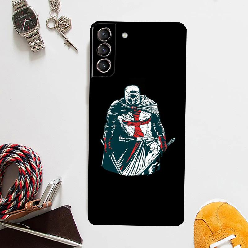 Christian Templar Knights Case For Samsung Galaxy S24 Ultra S20 S21 S22 S23 Plus S9 S10 S24 FE S25 Ultra Cover Coque