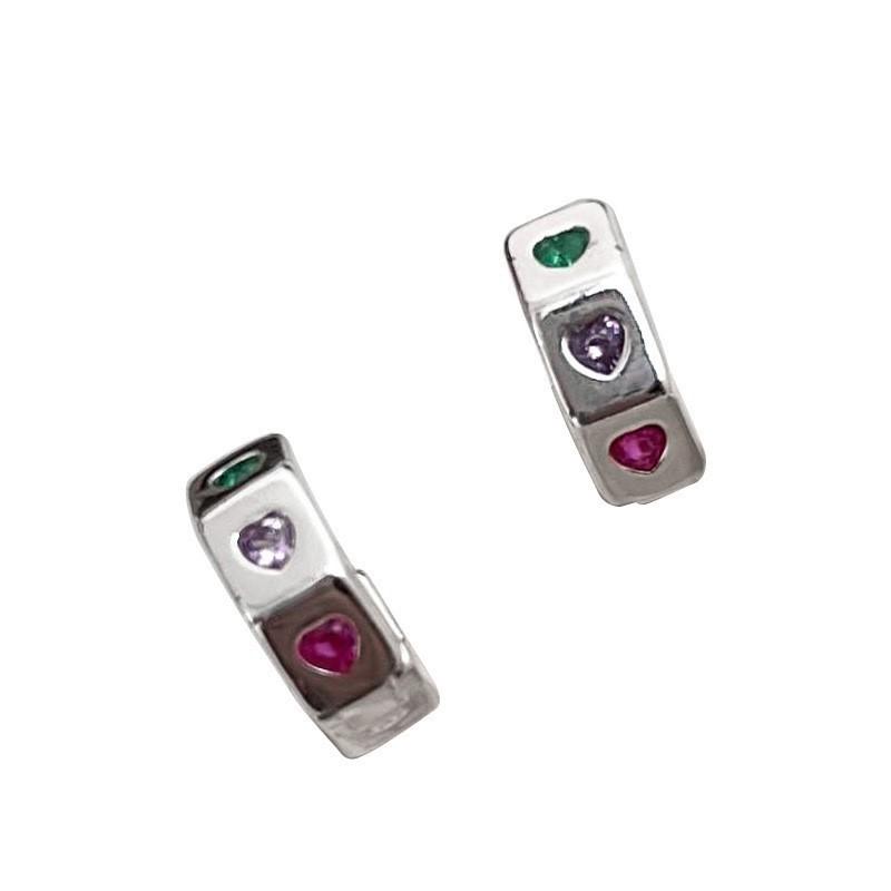 ANENJERY Красочные шестиугольные серьги-кольца с цирконием для женщин, модные, милые, персонализированные, вечерние ювелирные изделия, подарки