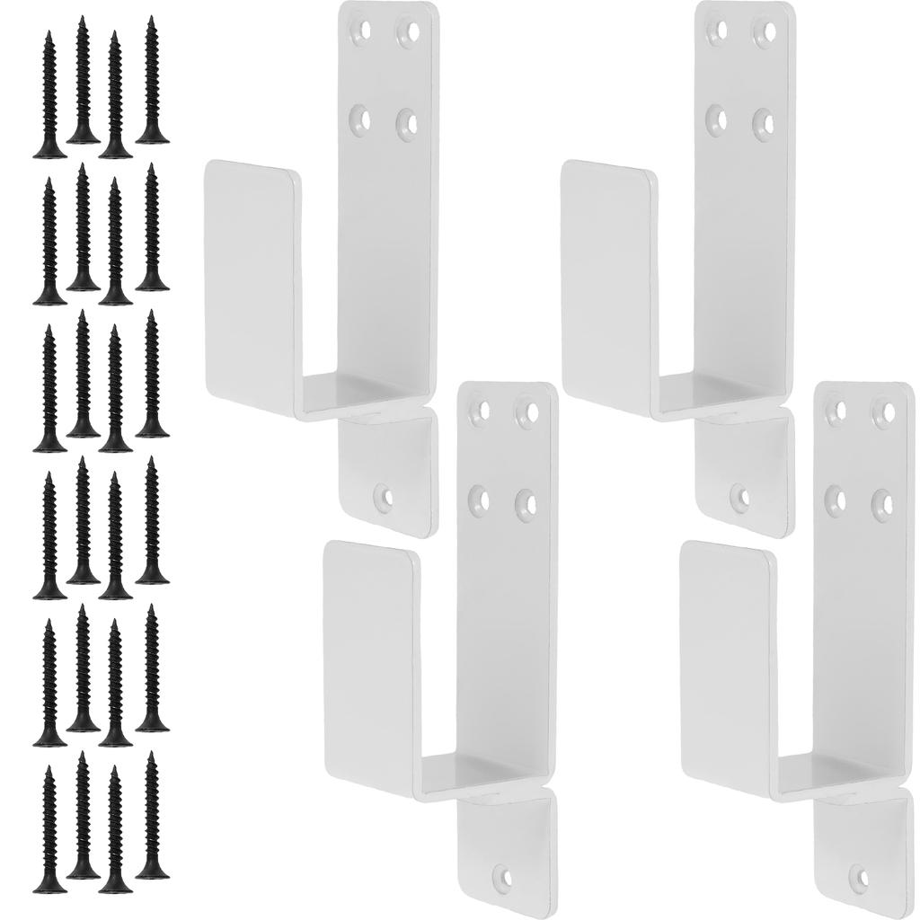 4PCS Door Barricade Brackets Drop Open Bar Holder 2x4 Bar Brackets Prevent Unauthorized Entry For Home Security Door Lock