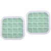 2Pcs 16 Grid Silicone Ice Cube Mold With Lid