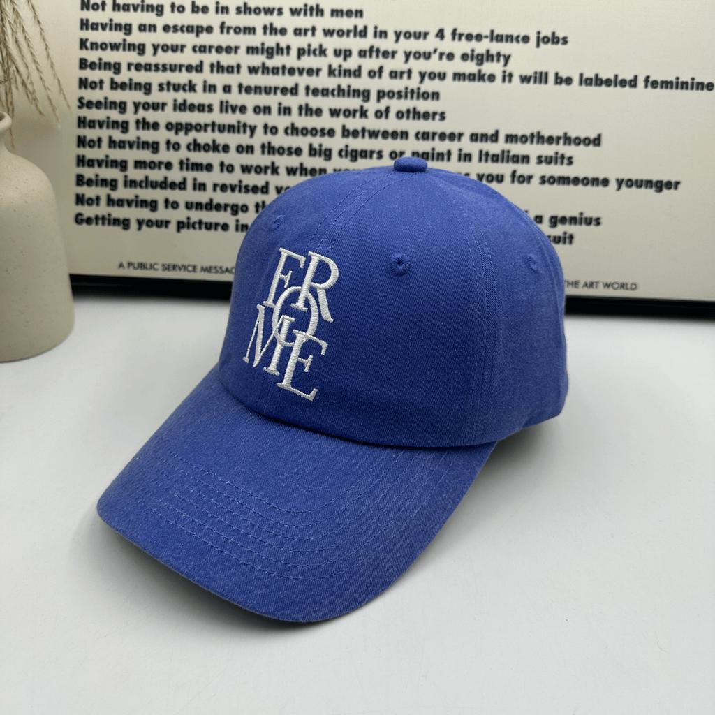 Blogger Blue Baseball Cap Children's Versatile Letter Embroidered Cap Men's Thin Sunscreen Sun Hat