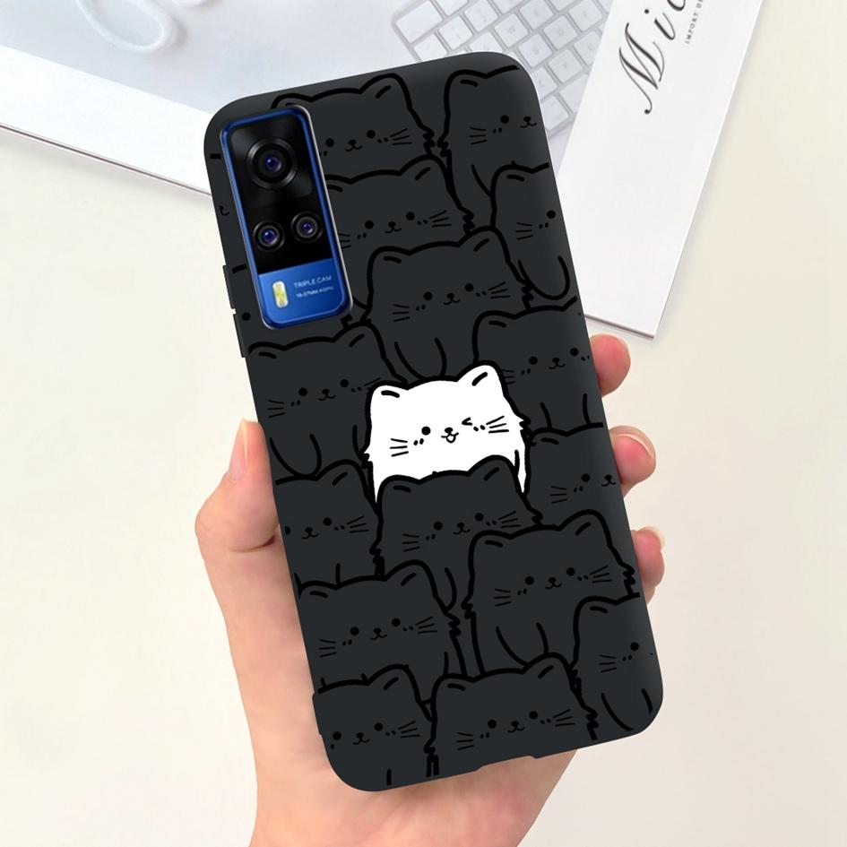 Чехол для Vivo Y31 2021 Милая Утка Кот Мультяшный Coque Матовый Мягкий Силиконовый Задняя Крышка Для Vivo Y51 Y51A Y53s Y 31 V2036 V2030 Fundas
