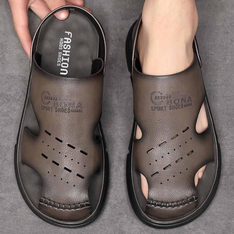 New Driving Beach Shoes, Men's Latex Padded Soft Sole, Middle Aged Dad Shoes, Non Slip, Breathable Sandals for Summer