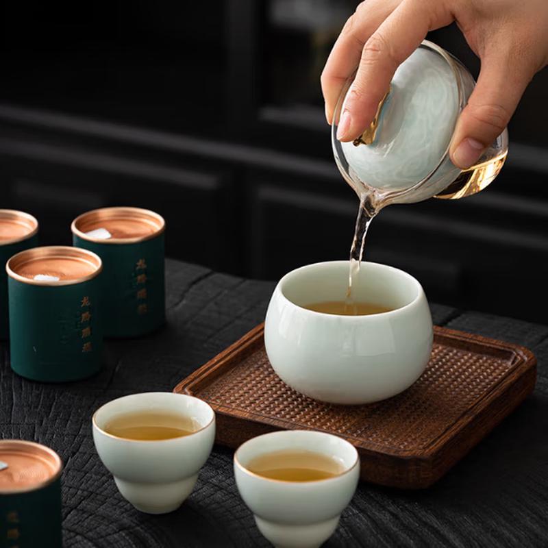 Chinese Ceramic Tea Set Gift Box - Dragon Blessing