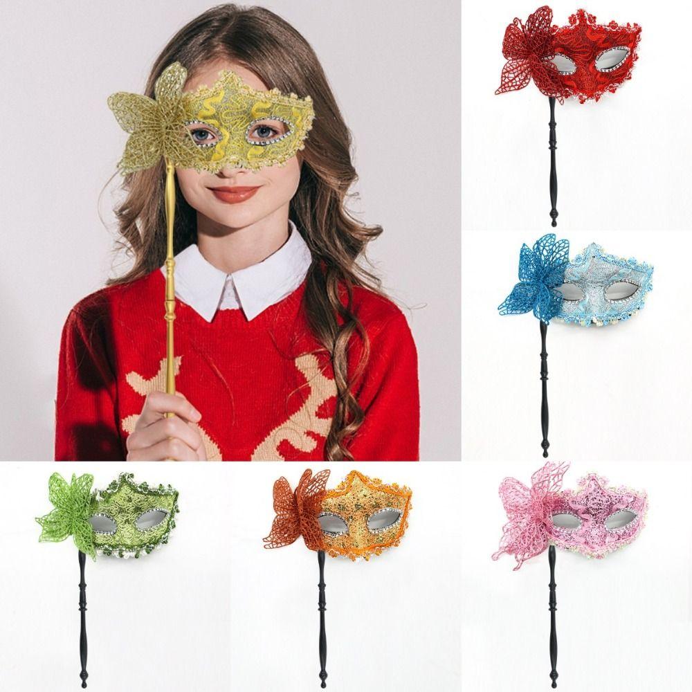 Halloween Dressing Halloween Party Mask with Rod Masquerade Mask Party Face Mask Halloween Party