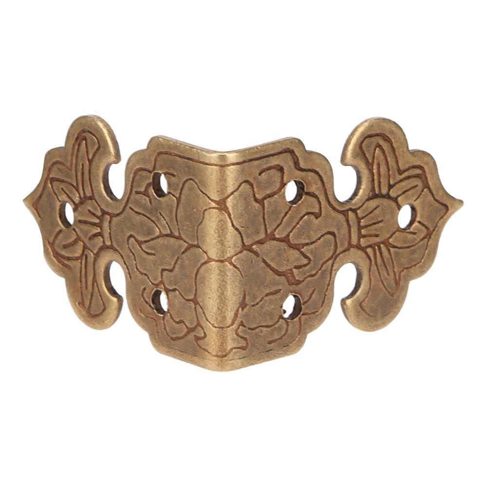 10sets Brackets Copper Corner Protector Vintage Bronze Box Corner Protector Brass Furniture Corner Protection Cabinets