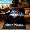 Custom Name Raiders Team Logo Design Blanket Bedding Blanket for Women Men, Soft Throw Blankets for Couch,Bed, Picnic, Christmas Gifts