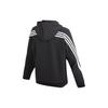 adidas Повседневный пуловер с капюшоном в полоску и манжетами, женские топы, черный H67044