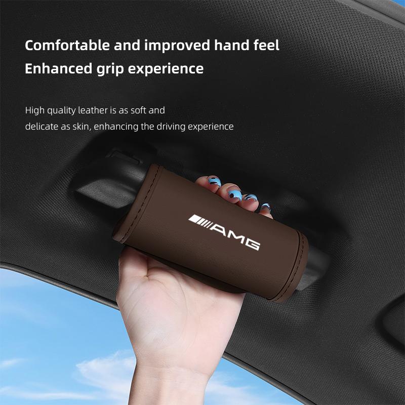 AABID1 2Pc Car Anti Slip Pull Glove Car Interior Leather Handle Protector Cover For Mercedes Benz AMG GLE GLS CLA CLE GLC CLS GLA W223