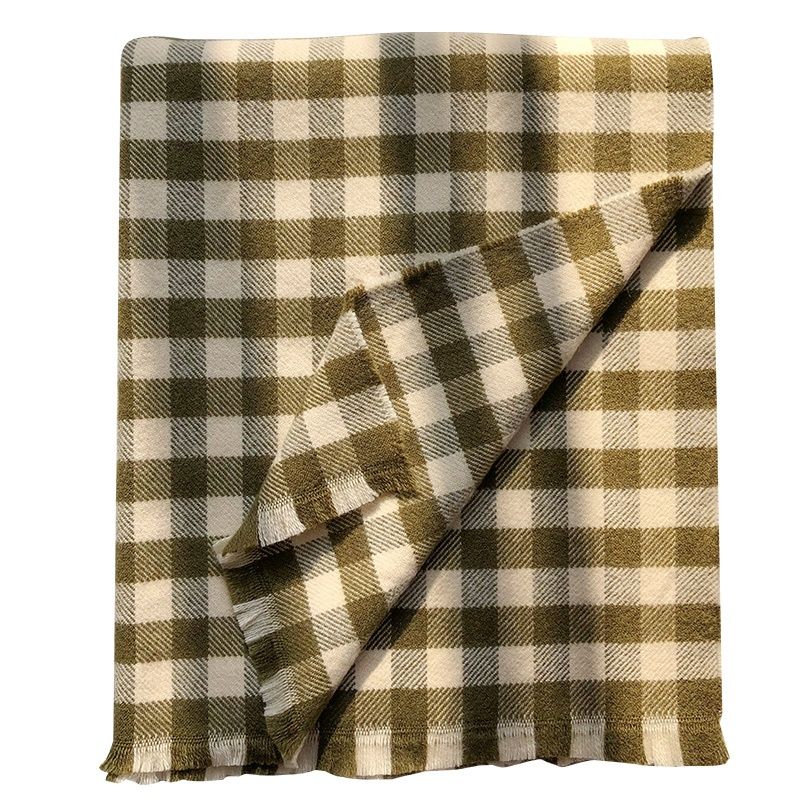 Клетчатый шарф в литературном стиле, длинный, универсальный, утолщенный, студенческий, согревающий шею, шаль, теплый, модный шарф