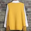 Sweater Vest Women Y2k Hem Fringed Crop Knit Vest Women Vintage Top Loose Pullover Jumper V-neck Solid Waistcoat Spring Autumn