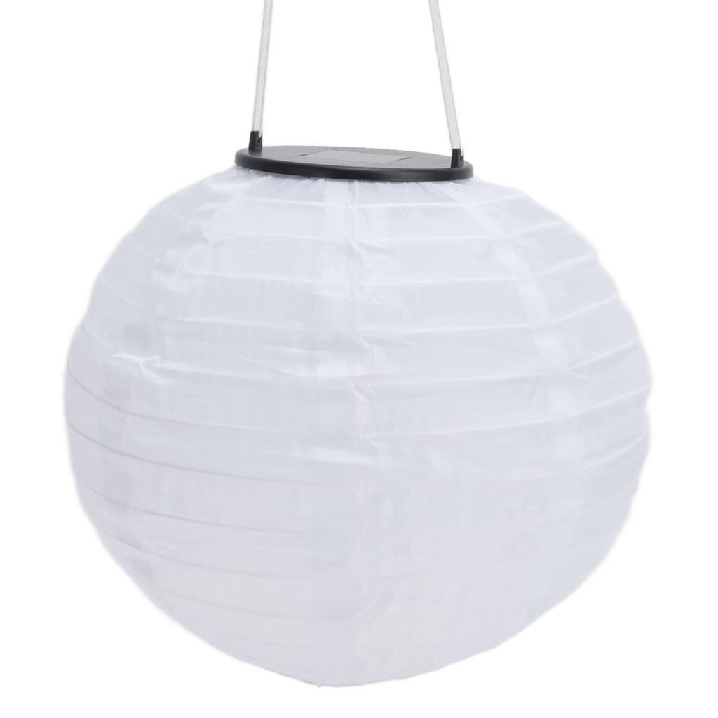 Waterproof LED Solar Cloth Chinese Lantern Outdoor Wedding Party Garden Hanging Hook Lamp