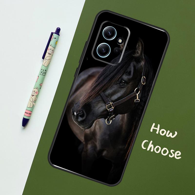 Красивая черная лошадь Для Xiaomi Redmi Note 12S 11S 10S 9S Note 12 8 9 10 11 Pro Чехол для телефона Для Redmi 12 9 C 10C