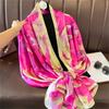 180*90cm Luxury Brand Ladies Spring Summer Long Silk Scarf Shawl Digital Painted Shawl Gogh Oil Painting Lady Foulard Bandanna