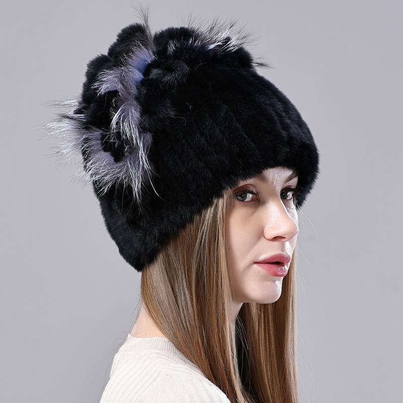 Новая роскошная женская меховая шапка на зиму, ручная работа, шапка из натурального меха кролика рекс, лисы, пушистый женский меховой головной убор, брендовые теплые шапки, шапка
