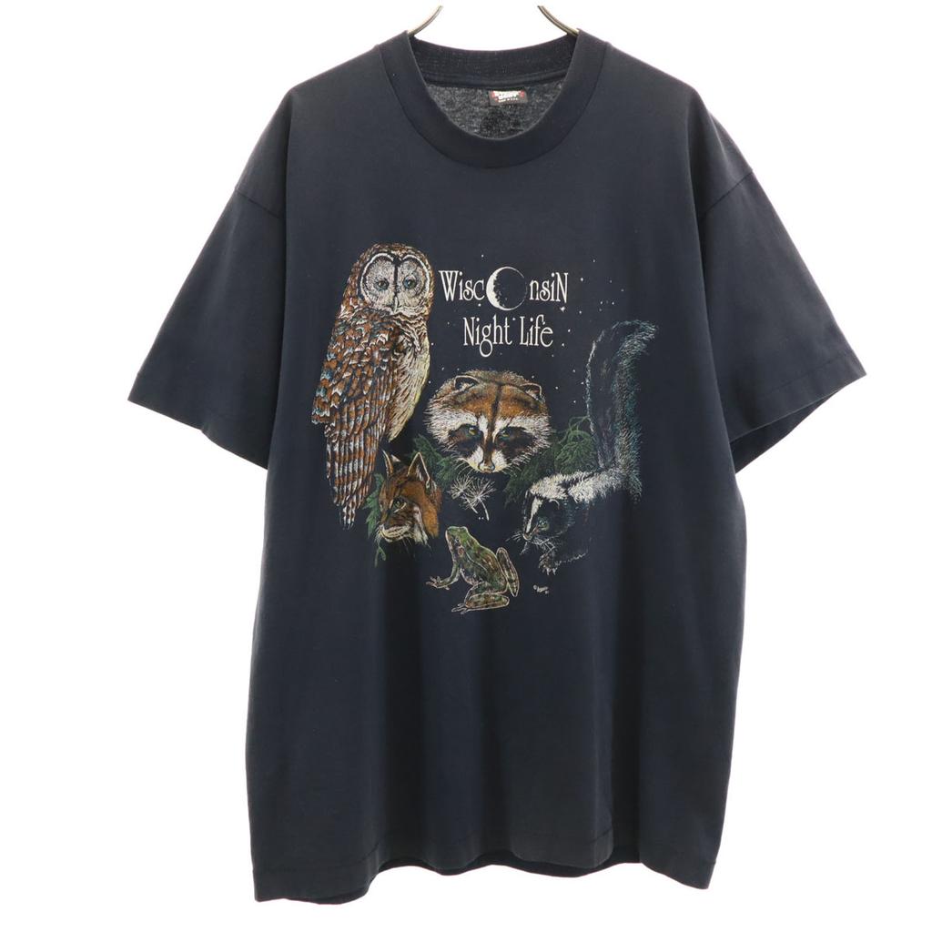 SCREEN STARS BEST 90s Made In USA Old Animal Pattern Short Sleeve T-shirt Men's Used