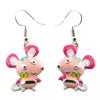 [P6825] - Pink 'Mouse' Designer Earrings - 22x18 Mm