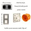 Włącznik światła podwójny szary krzyżowy stal szczotkowana pvd gunmetal