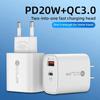 20W USB Fast Charger PD Type C Quick Charge Phone Charger EU/US Plug Adapter For iPhone Xiaomi Samsung Huawei USB C Wall Charger