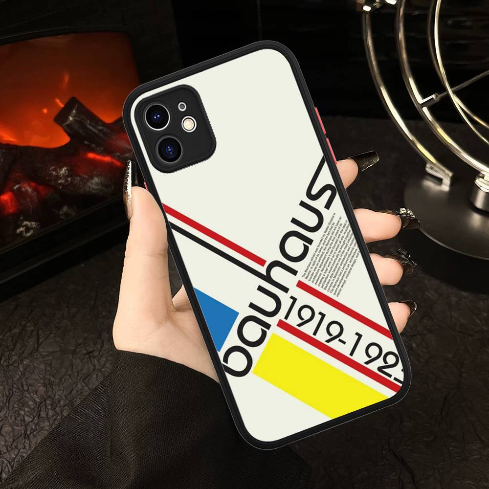 B-Bauhaus Fashion Retro Art For IPhone 16 15 14 13 12 11 Pro Max X XS MAX Plus Translucent Black Phone Cover