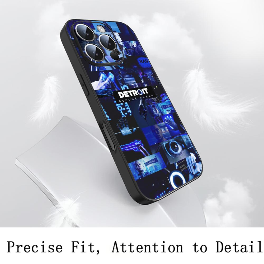 Крутой poster для игры Detroit: Become Human Чехол для телефона Для iPhone 17 16 e 15 14 13 12 Plus Mini Pro Max Мягкий черный Ударопрочный чехол