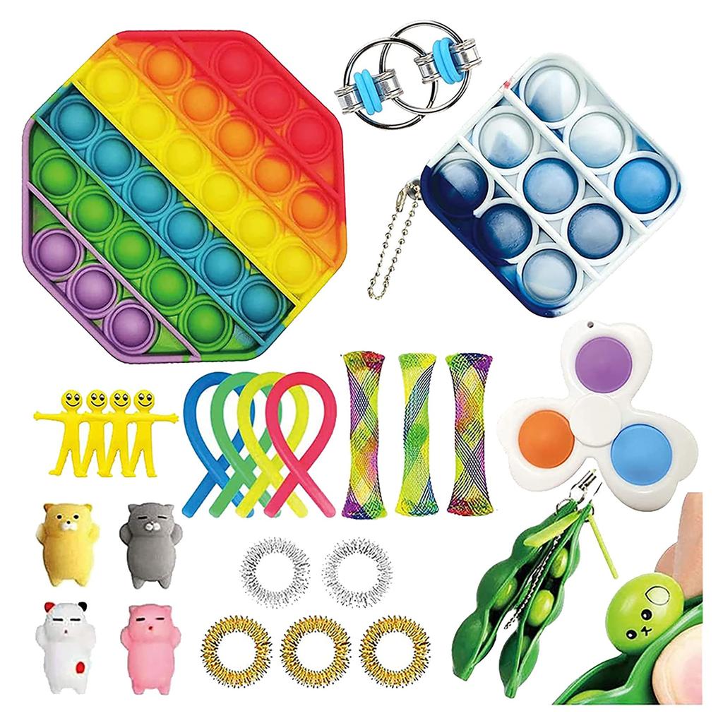 Набор сенсорных игрушек для снятия стресса, сенсорные игрушки с нажимным пузырем для детей и взрослых