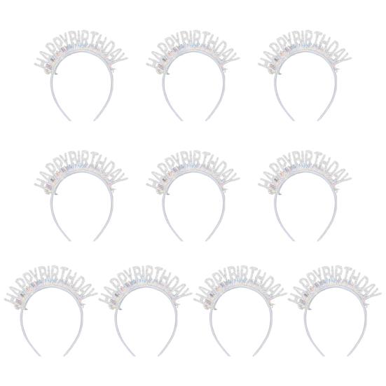 10 шт. обруч для волос с новым годом, днем рождения, тематическая повязка на голову с блестками для взрослых и детей, универсальные аксессуары для волос для вечеринок
