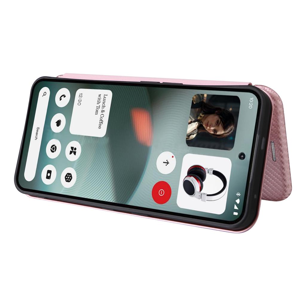 Ни за что Телефон (3) Чехол 5G Текстура углеродного волокна Ударопрочный Чехол для телефона из ПУ кожи