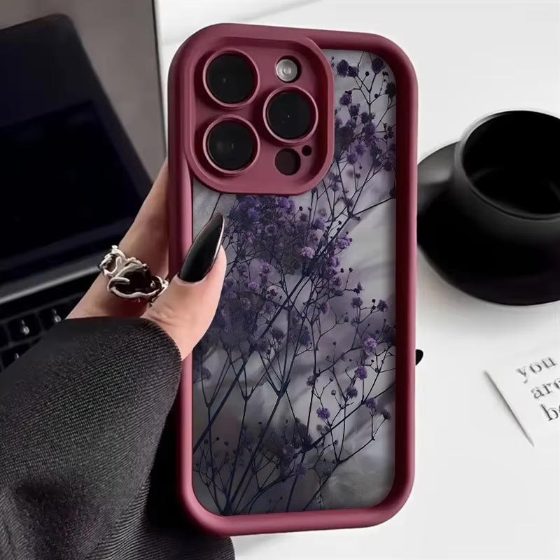 Фиолетовый Цветочный Чехол Для Телефона Для Motorola Moto Edge 70 50 Pro 60 Fusion 40 Neo G22 G24 G84 G86 G53 G14 G15 G35 G52 G60 G75 G54