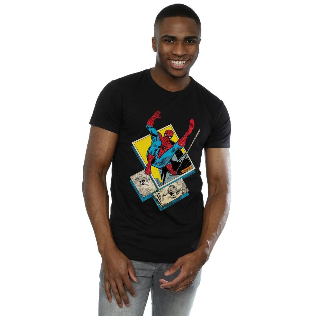 Marvel Mens Spider-Man Block T-Shirt