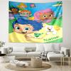 Custom Name Bubble Guppies Print Tapestry, Backdrop, Easy Setup, Ideal for Bedroom, Office & Living Room, with Aesthetic Wall Hanging Decor.
