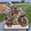 Money Holder Wood Holiday Cash Holder Motorcycle Bike Shape Desktop Ornament For Table Bookshelf Birthday Blessing Supplies