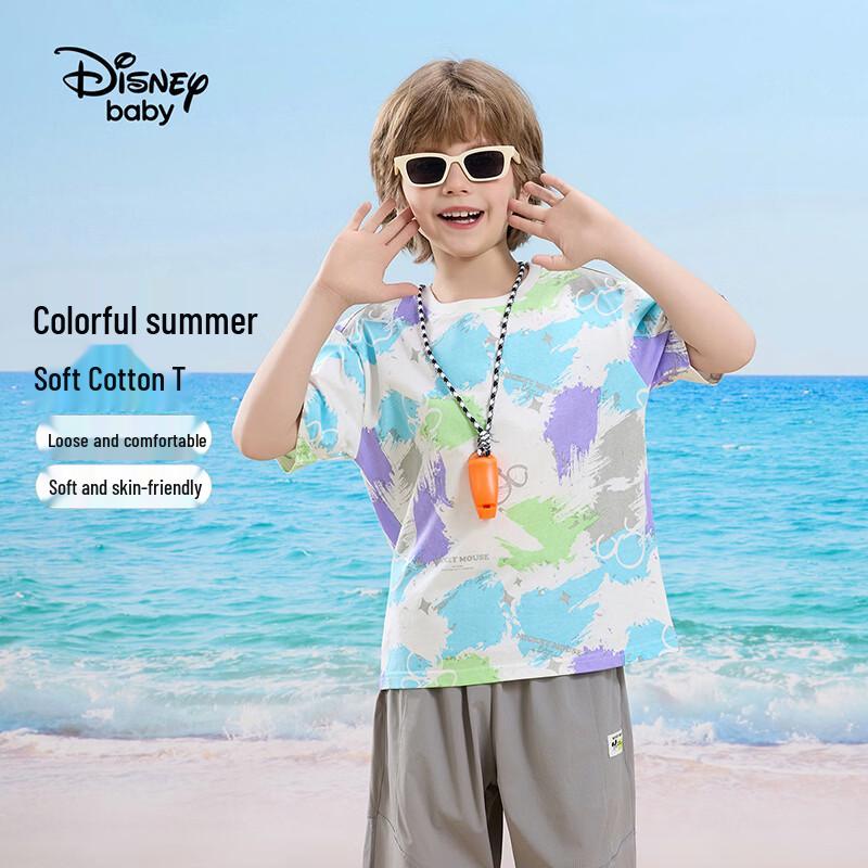Disney Семейная летняя хлопковая футболка с коротким рукавом
