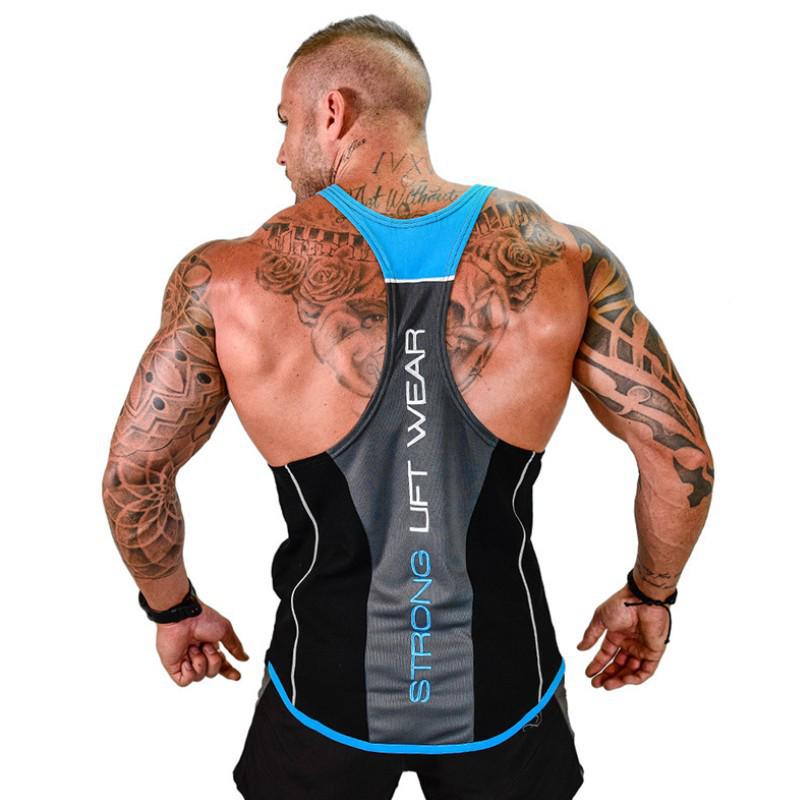 Трансграничная мужская майка-борцовка для фитнеса: Дышащая, эластичная спортивная и повседневная одежда