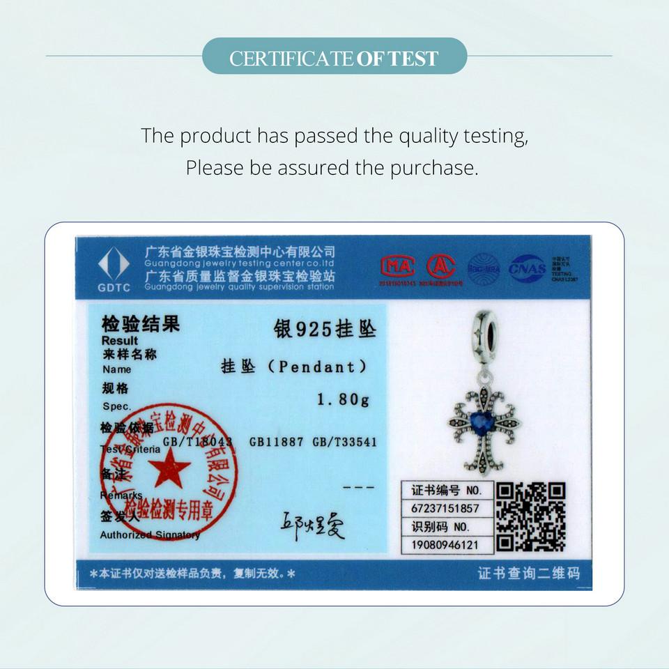 WOSTU Стерлингового серебра 925 пробы, винтажный кулон в виде креста, подвески, изысканные бусины в стиле ретро ирис для женщин, браслет и браслет, ювелирные изделия своими руками