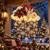 Snow Theme Wall Decor Vintage Lighted Christmas Snowfall Cloud, Cascading Snowflake Light with Reindeer/Angel, Winter Holiday Ornaments LED