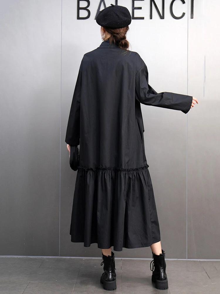 Xitao Casual A-line Full Sleeve Solid Color Mid-calf Dress GMM1052